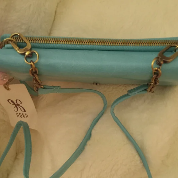 HOBO Rubie Light Aqua Leather Crossbody Bag